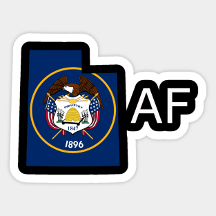 Utah Flag State Outline AF (white) Sticker